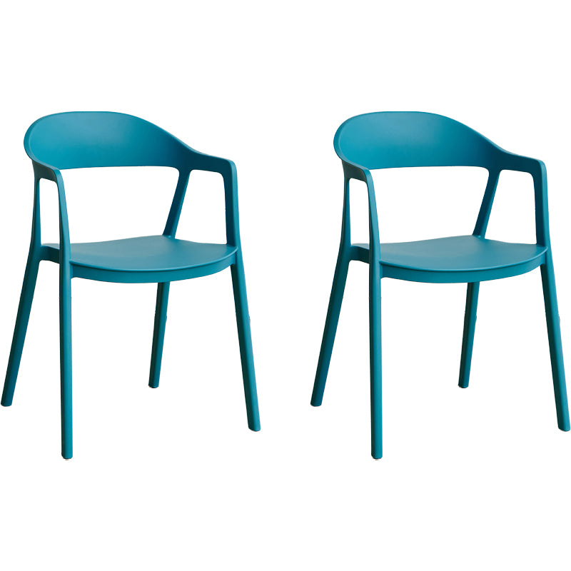 Nordic Style Matte Finish Plastic Armless Dining Chair for Home