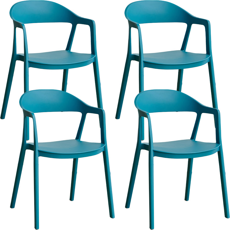Nordic Style Matte Finish Plastic Armless Dining Chair for Home