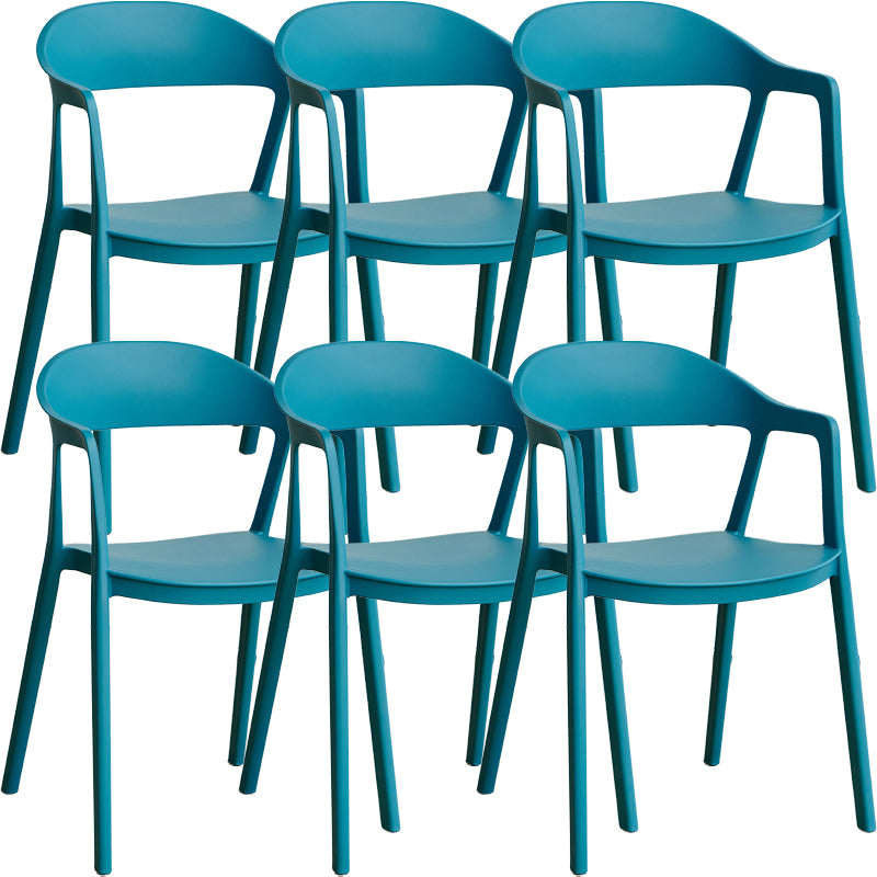 Nordic Style Matte Finish Plastic Armless Dining Chair for Home