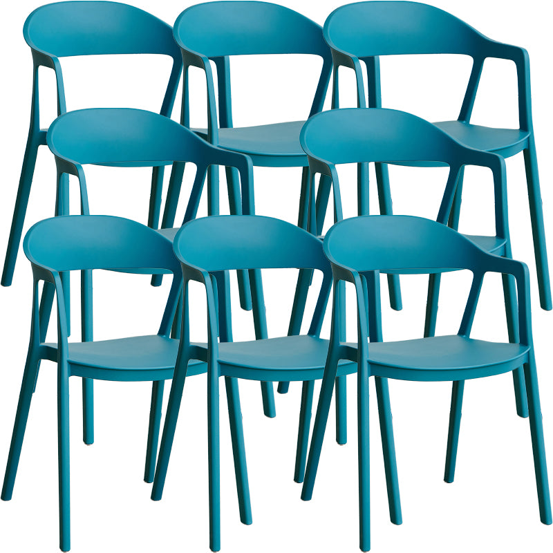 Nordic Style Matte Finish Plastic Armless Dining Chair for Home