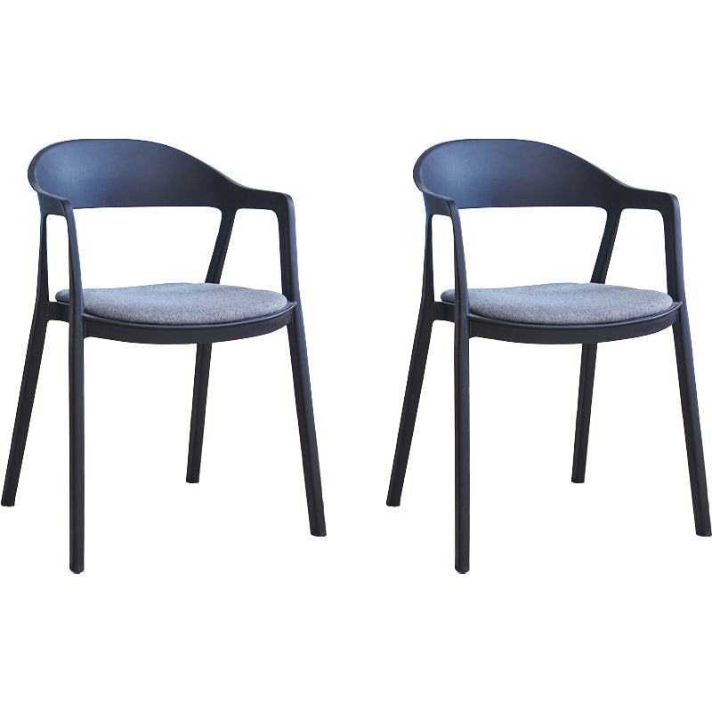 Nordic Style Matte Finish Plastic Armless Dining Chair for Home