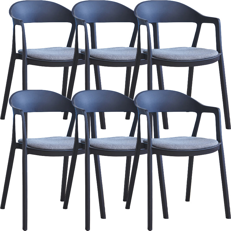 Nordic Style Matte Finish Plastic Armless Dining Chair for Home