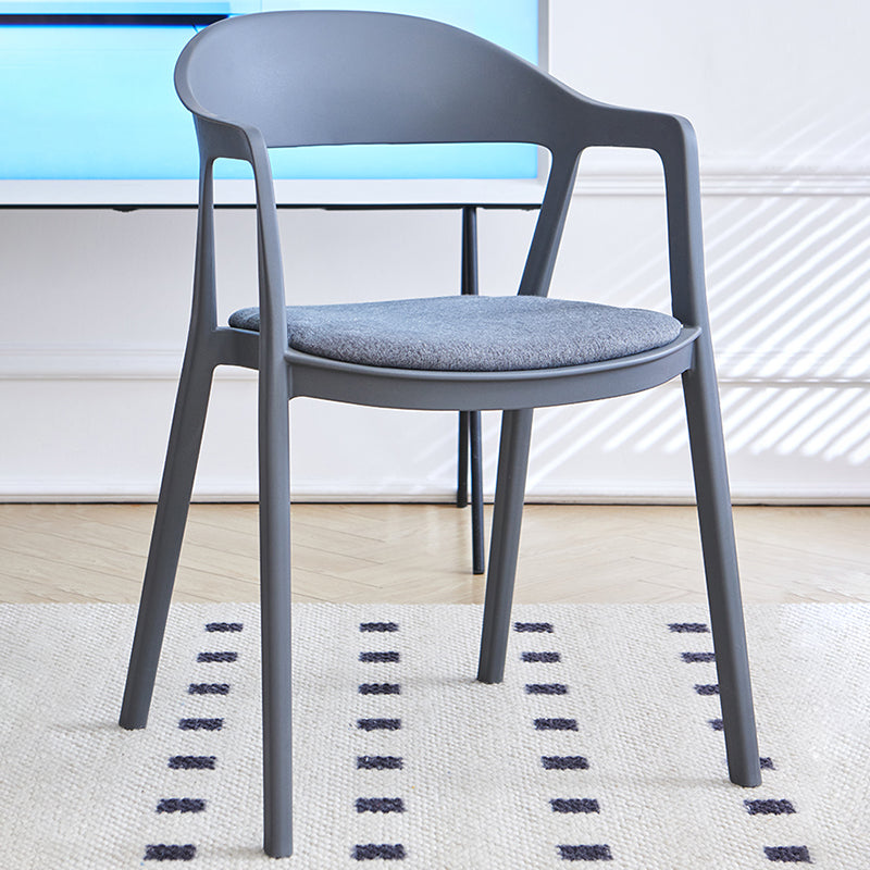 Nordic Style Matte Finish Plastic Armless Dining Chair for Home