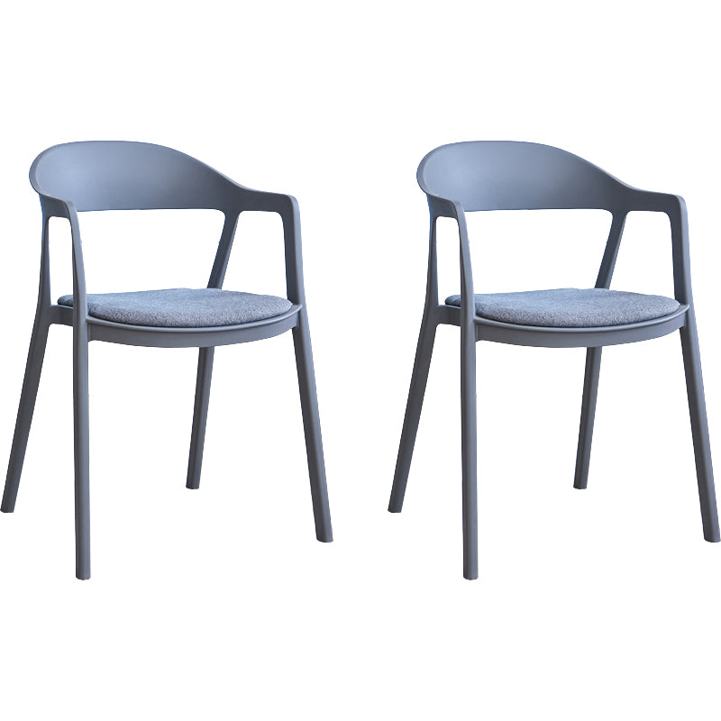 Nordic Style Matte Finish Plastic Armless Dining Chair for Home