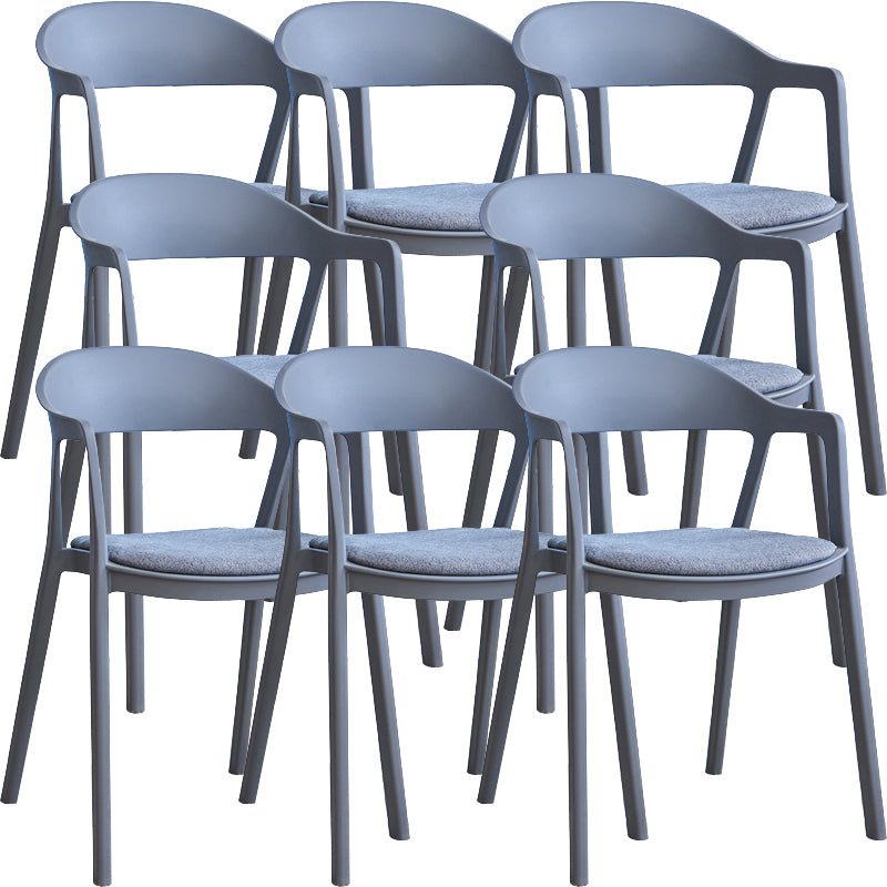 Nordic Style Matte Finish Plastic Armless Dining Chair for Home
