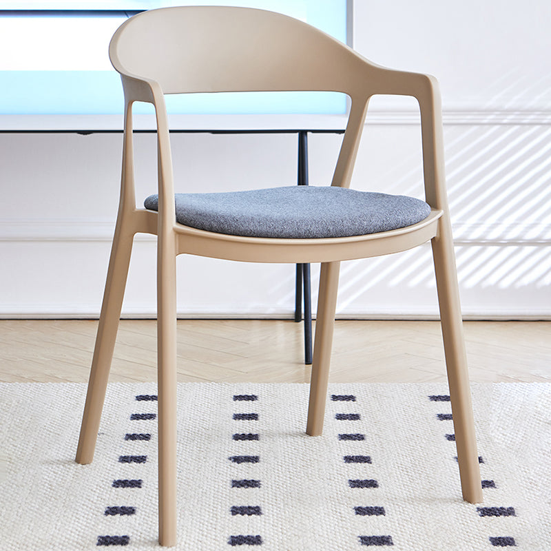 Nordic Style Matte Finish Plastic Armless Dining Chair for Home