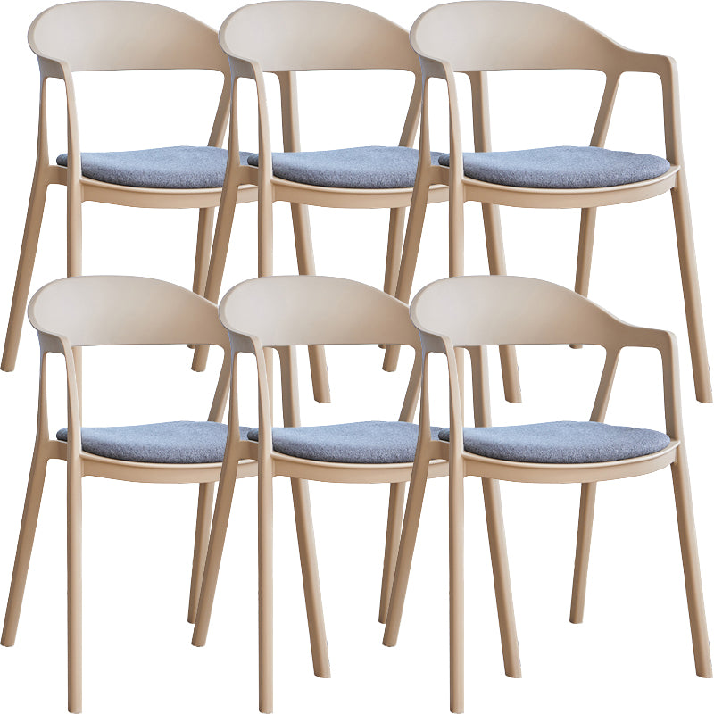 Nordic Style Matte Finish Plastic Armless Dining Chair for Home
