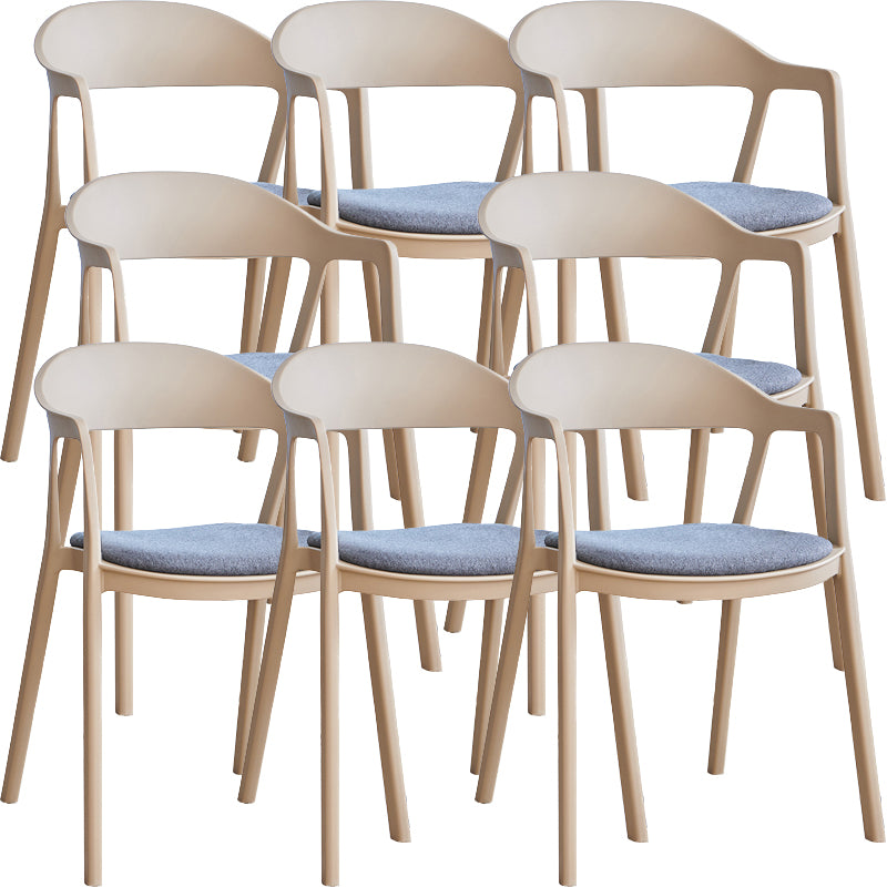 Nordic Style Matte Finish Plastic Armless Dining Chair for Home