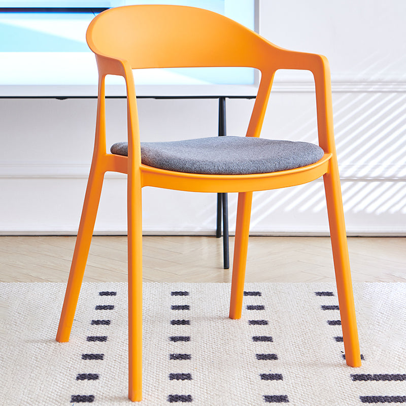 Nordic Style Matte Finish Plastic Armless Dining Chair for Home