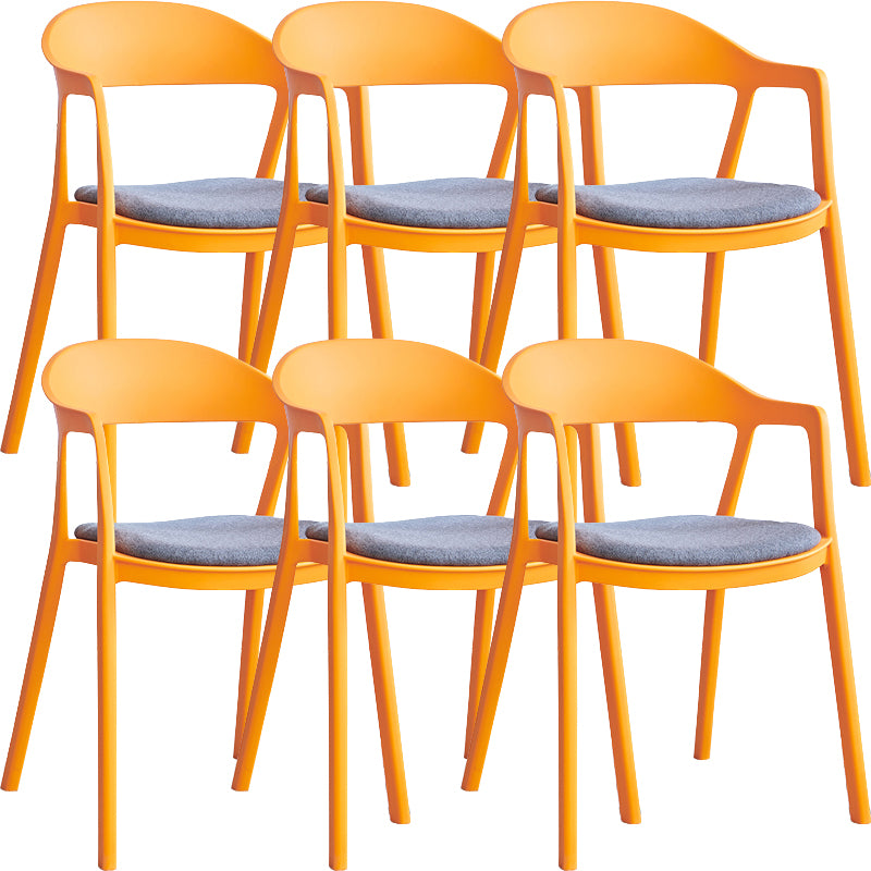 Nordic Style Matte Finish Plastic Armless Dining Chair for Home