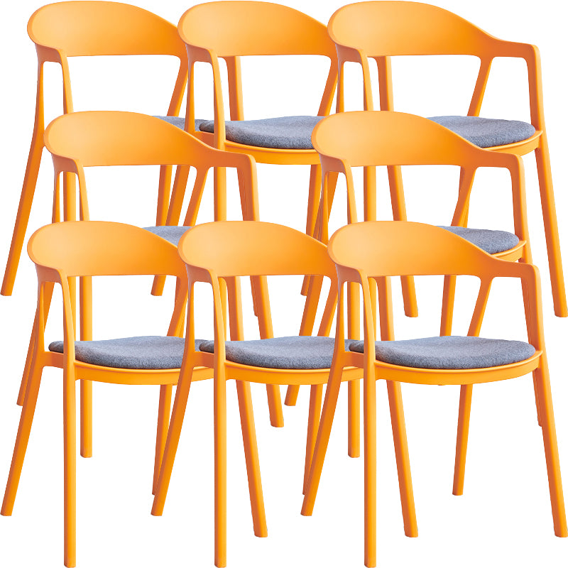 Nordic Style Matte Finish Plastic Armless Dining Chair for Home