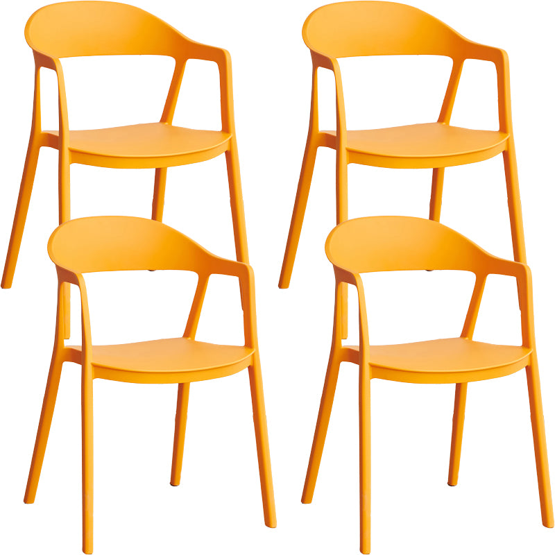 Nordic Style Matte Finish Plastic Armless Dining Chair for Home