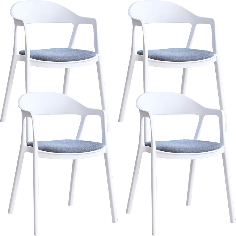 Nordic Style Matte Finish Plastic Armless Dining Chair for Home