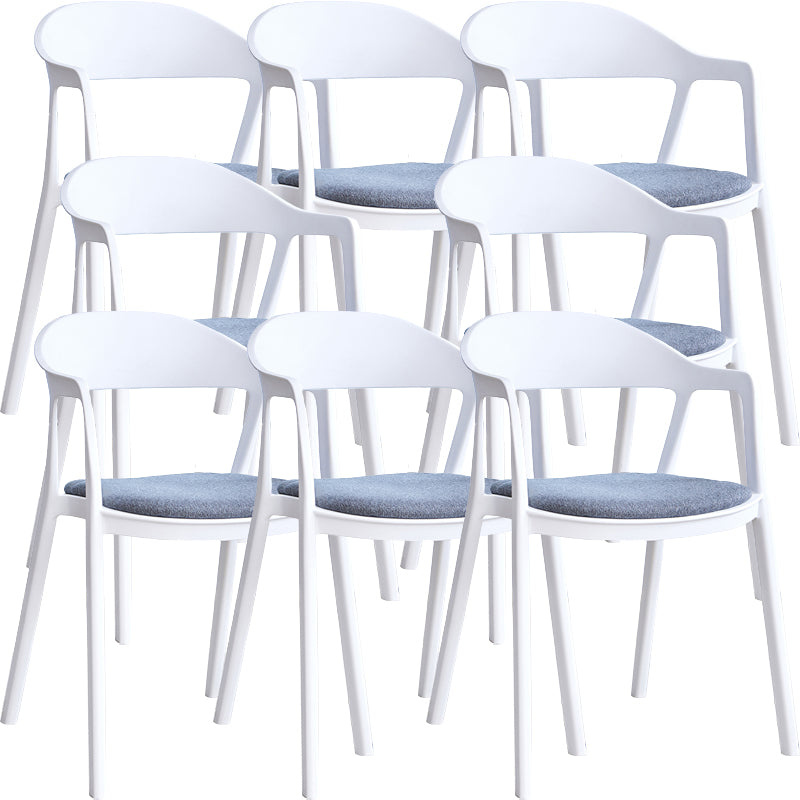 Nordic Style Matte Finish Plastic Armless Dining Chair for Home