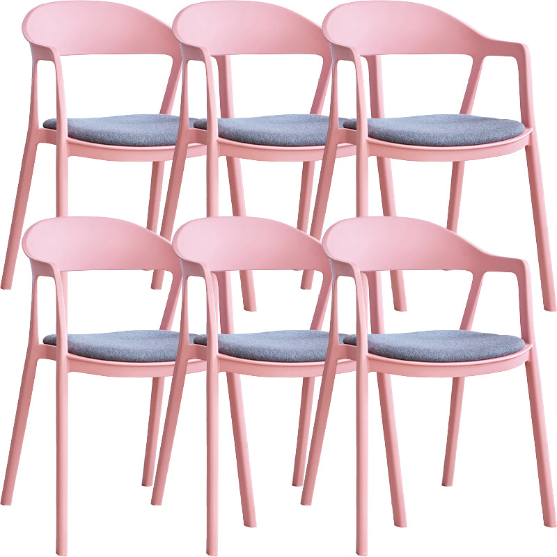 Nordic Style Matte Finish Plastic Armless Dining Chair for Home
