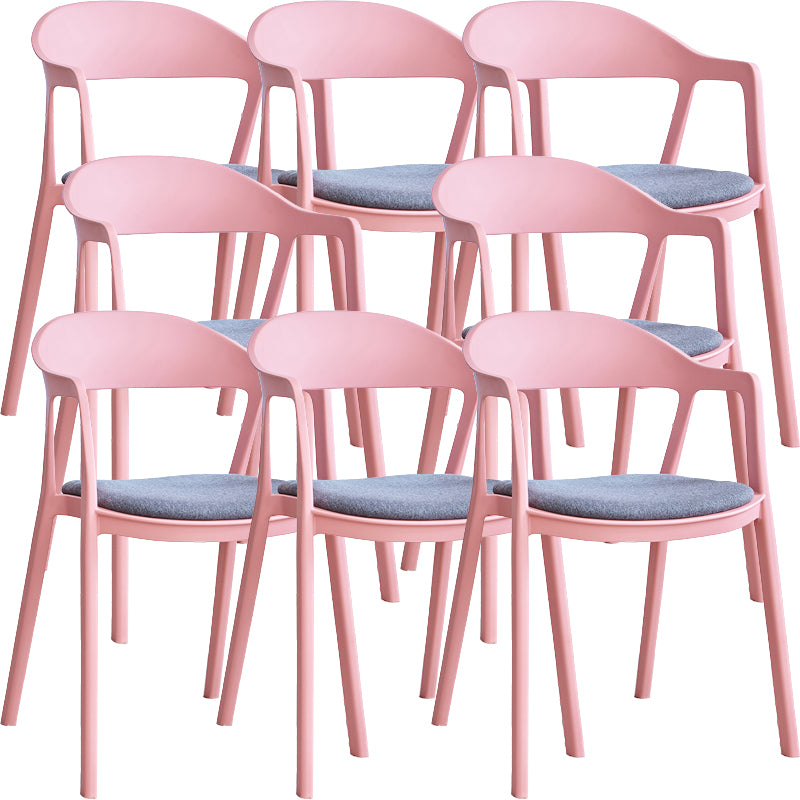 Nordic Style Matte Finish Plastic Armless Dining Chair for Home
