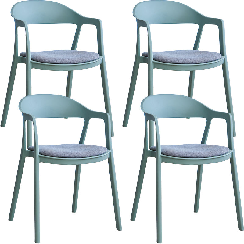 Nordic Style Matte Finish Plastic Armless Dining Chair for Home