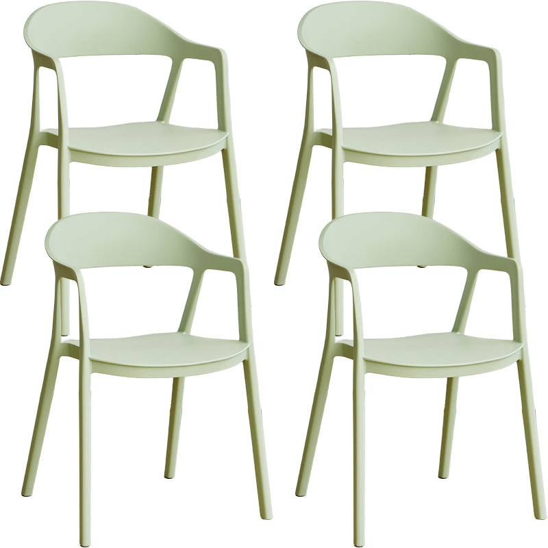 Nordic Style Matte Finish Plastic Armless Dining Chair for Home