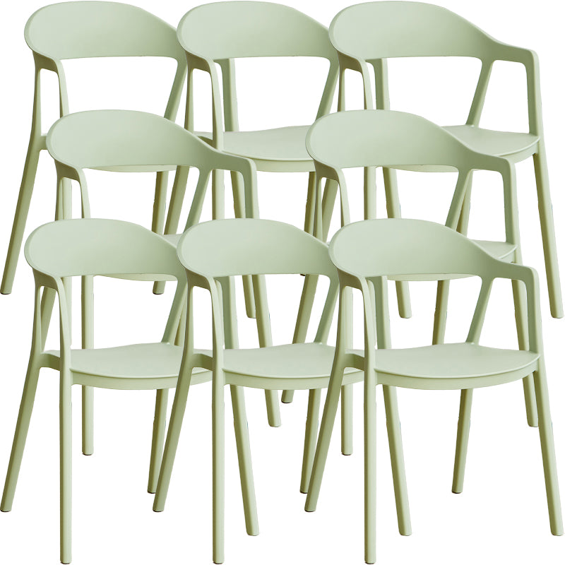 Nordic Style Matte Finish Plastic Armless Dining Chair for Home