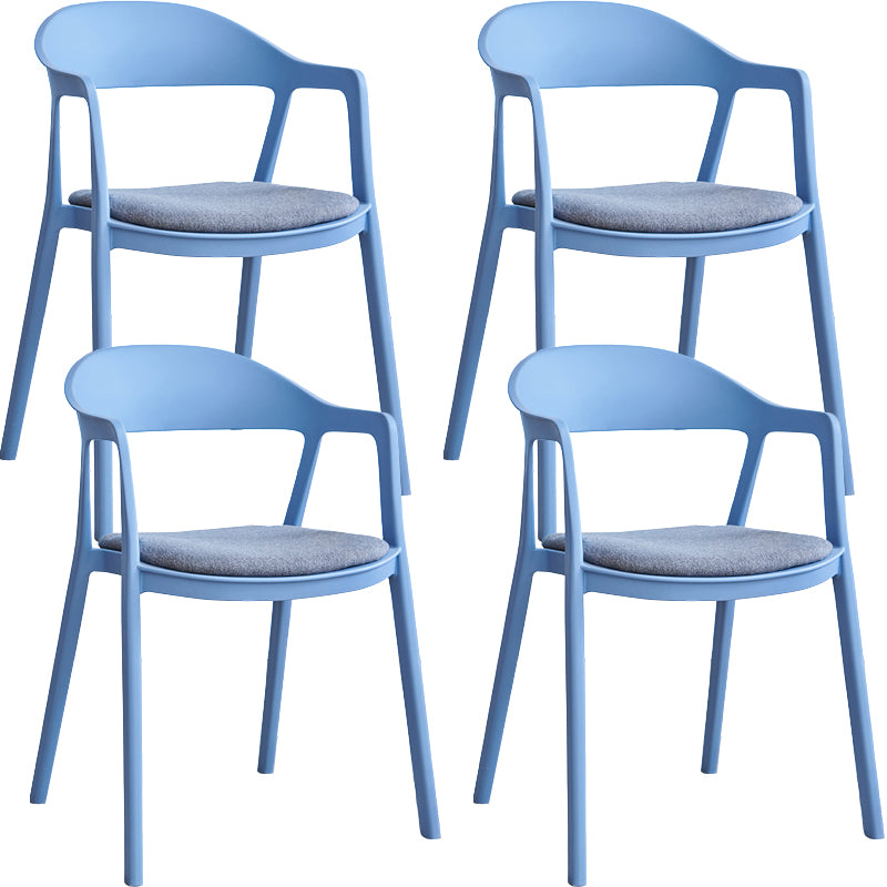 Nordic Style Matte Finish Plastic Armless Dining Chair for Home