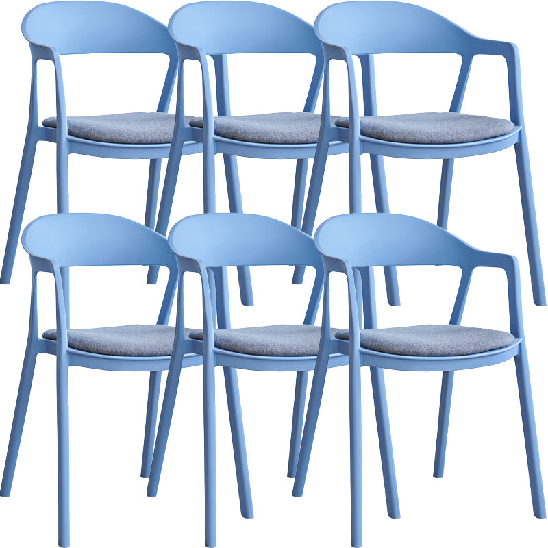 Nordic Style Matte Finish Plastic Armless Dining Chair for Home