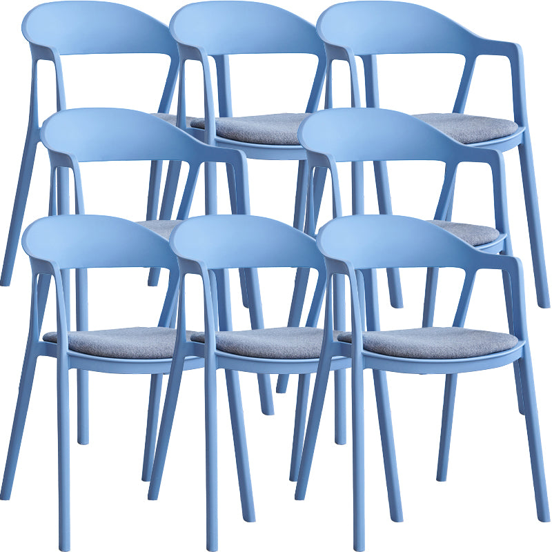Nordic Style Matte Finish Plastic Armless Dining Chair for Home