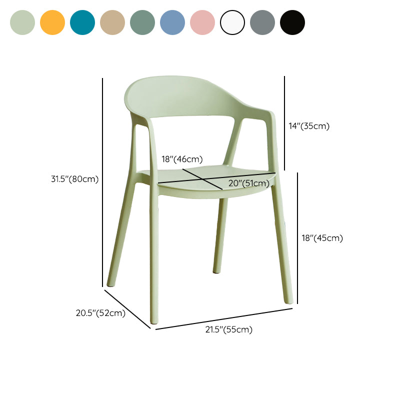 Nordic Style Matte Finish Plastic Armless Dining Chair for Home
