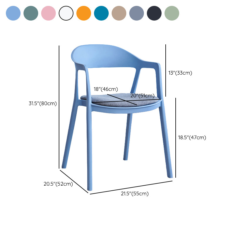 Nordic Style Matte Finish Plastic Armless Dining Chair for Home