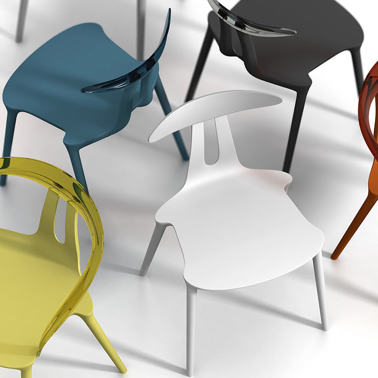 Contemporary Style Plastic Armless Dining Chair for Home Use