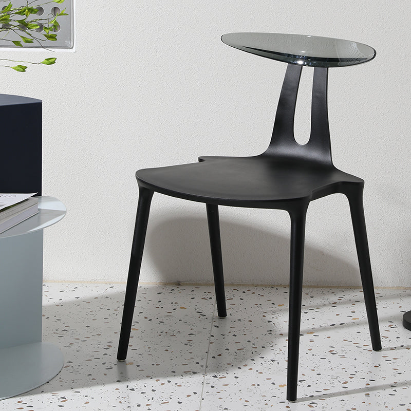 Contemporary Style Plastic Armless Dining Chair for Home Use