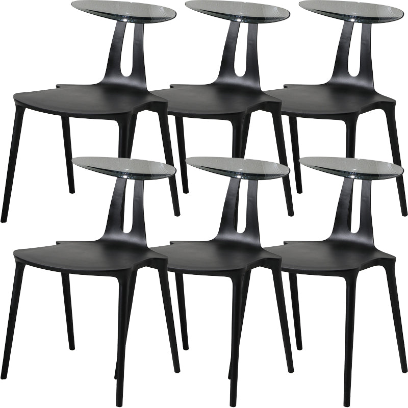 Contemporary Style Plastic Armless Dining Chair for Home Use