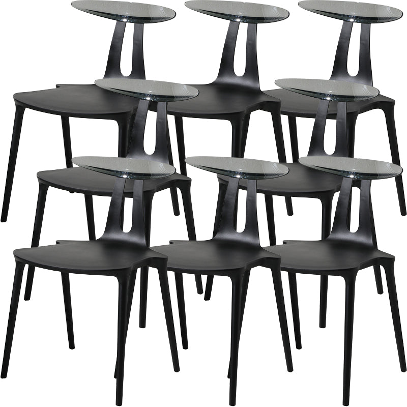 Contemporary Style Plastic Armless Dining Chair for Home Use