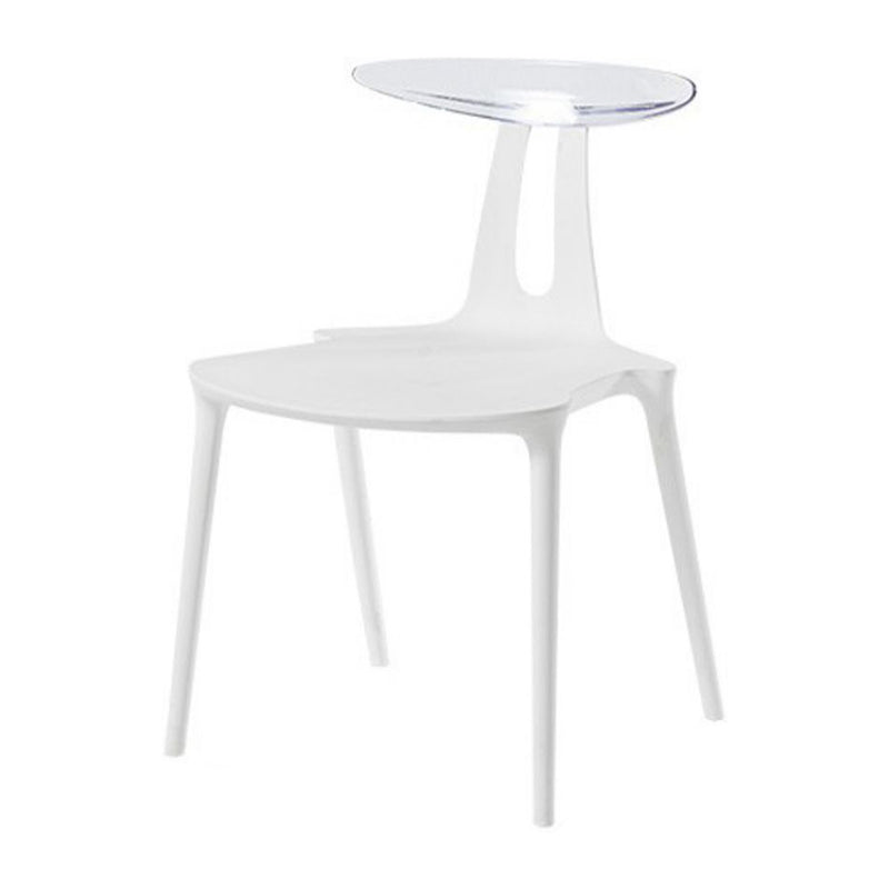 Contemporary Style Plastic Armless Dining Chair for Home Use