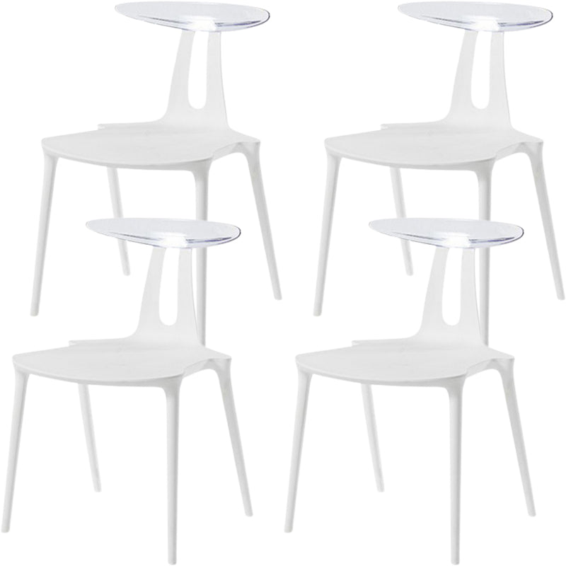 Contemporary Style Plastic Armless Dining Chair for Home Use