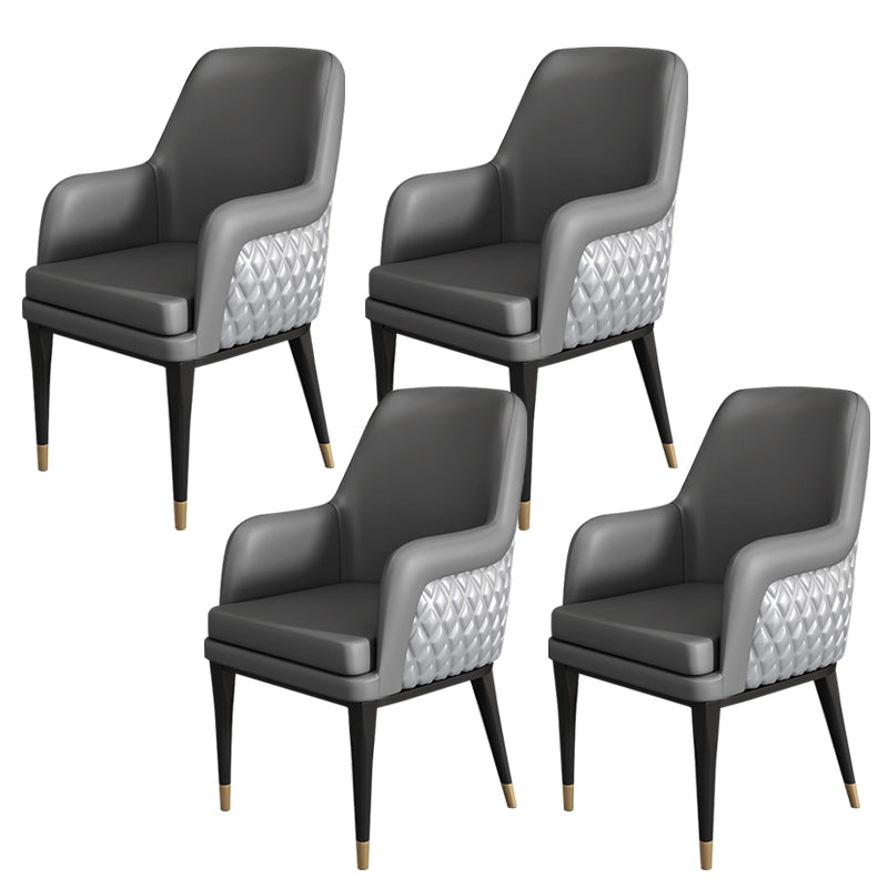 Luxury Style Metal Chair Solid Back Dining Kitchen Arm Chair for Dining Room