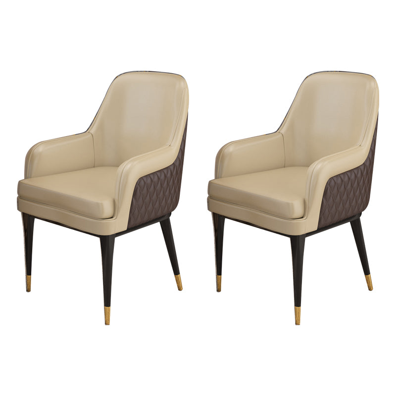 Luxury Style Metal Chair Solid Back Dining Kitchen Arm Chair for Dining Room