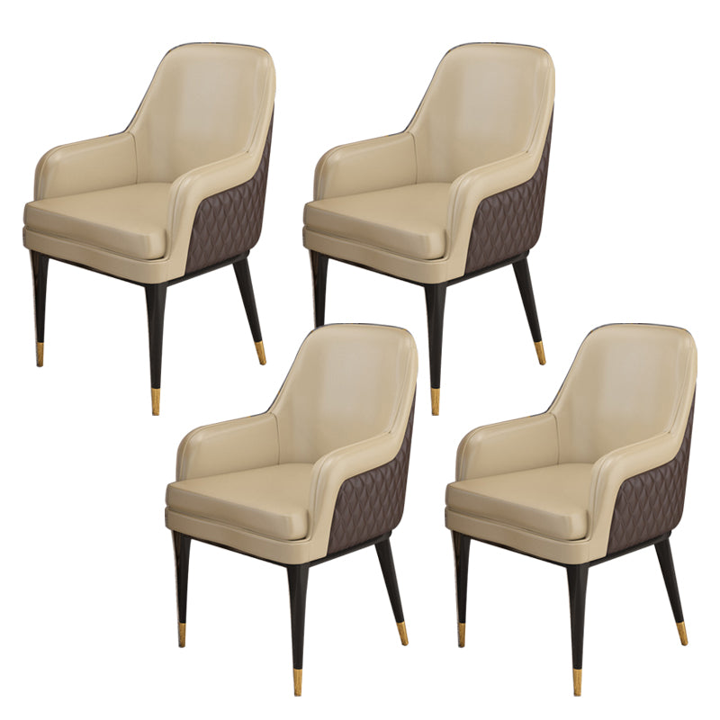 Luxury Style Metal Chair Solid Back Dining Kitchen Arm Chair for Dining Room