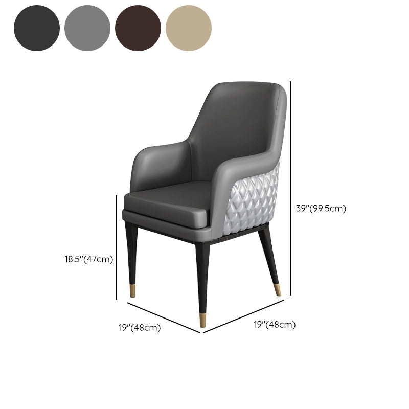 Luxury Style Metal Chair Solid Back Dining Kitchen Arm Chair for Dining Room