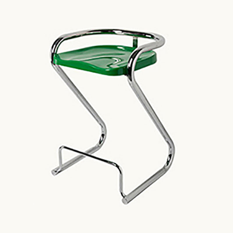 Modern Contoured Seat Low Back Armless Bar Stools with Metal Base