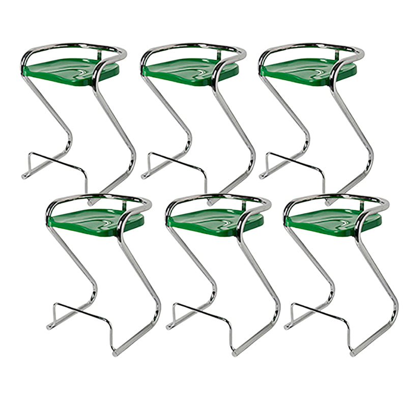 Modern Contoured Seat Low Back Armless Bar Stools with Metal Base