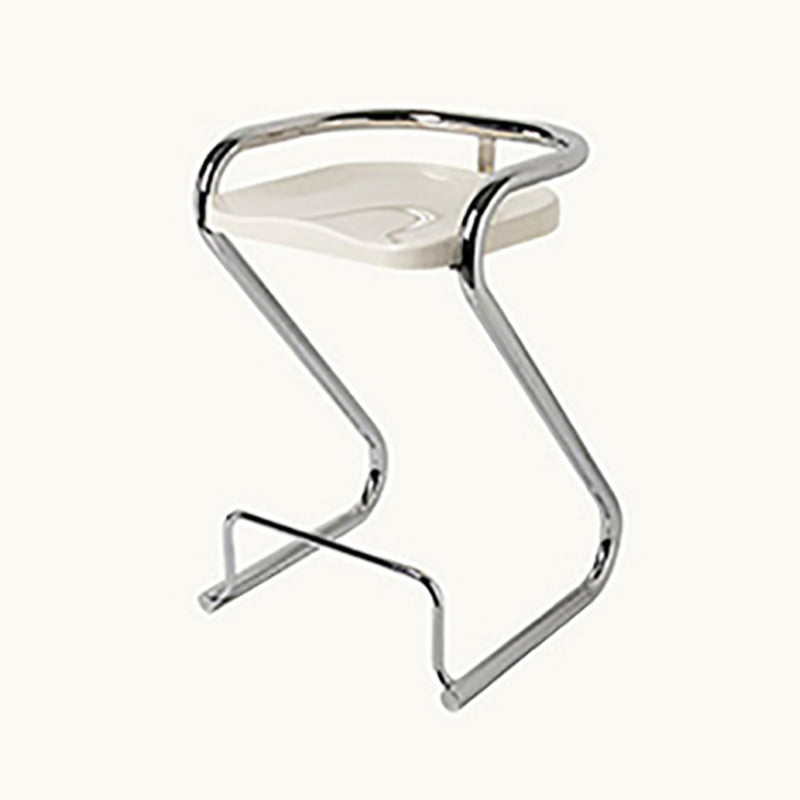 Modern Contoured Seat Low Back Armless Bar Stools with Metal Base