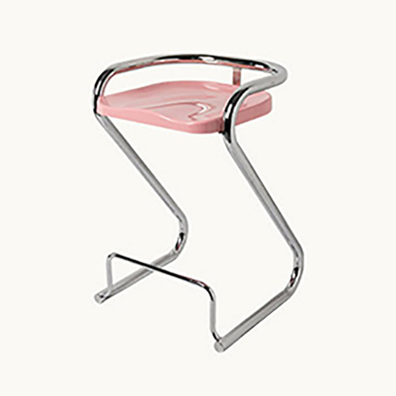 Modern Contoured Seat Low Back Armless Bar Stools with Metal Base