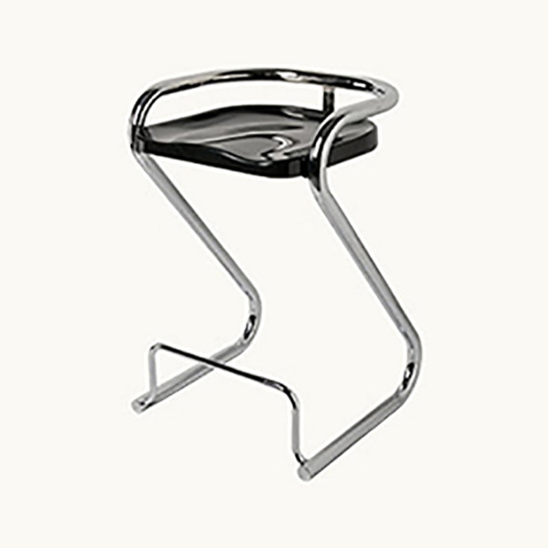 Modern Contoured Seat Low Back Armless Bar Stools with Metal Base
