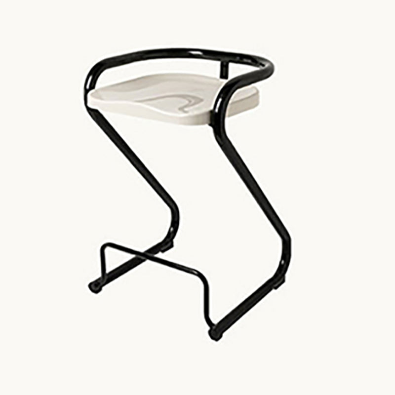 Modern Contoured Seat Low Back Armless Bar Stools with Metal Base