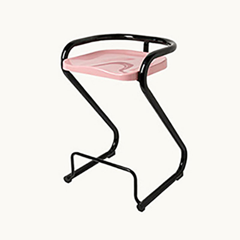 Modern Contoured Seat Low Back Armless Bar Stools with Metal Base
