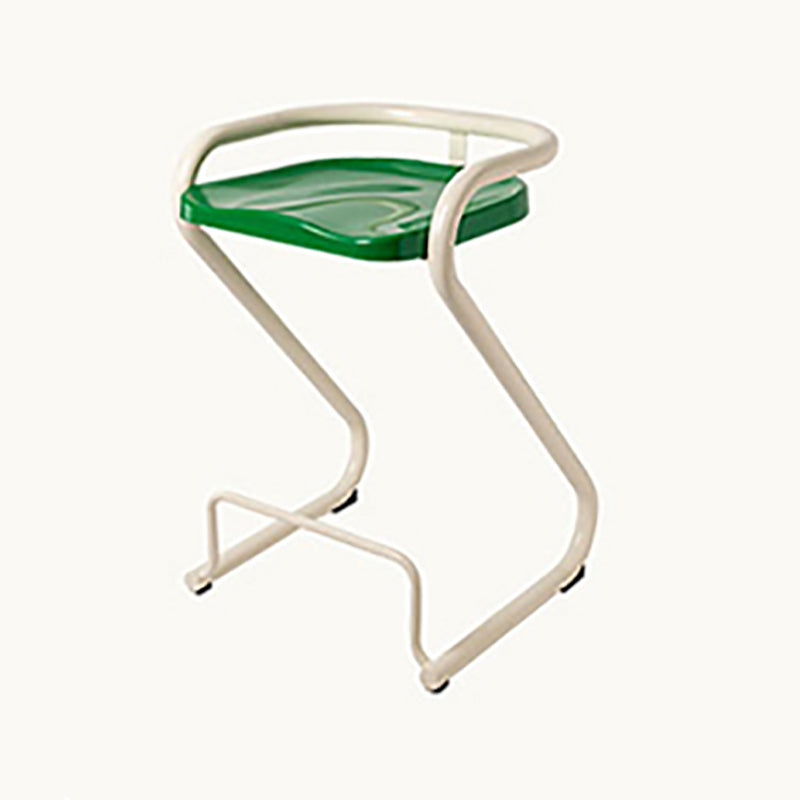 Modern Contoured Seat Low Back Armless Bar Stools with Metal Base