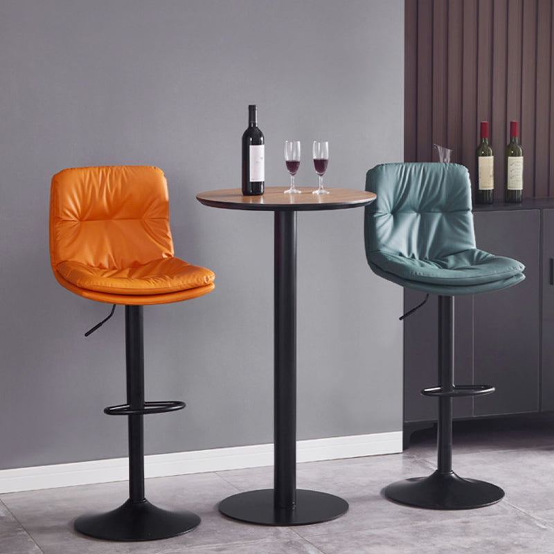 Contemporary Adjustable Height Swivel Backrest Bar Stool with Footrest