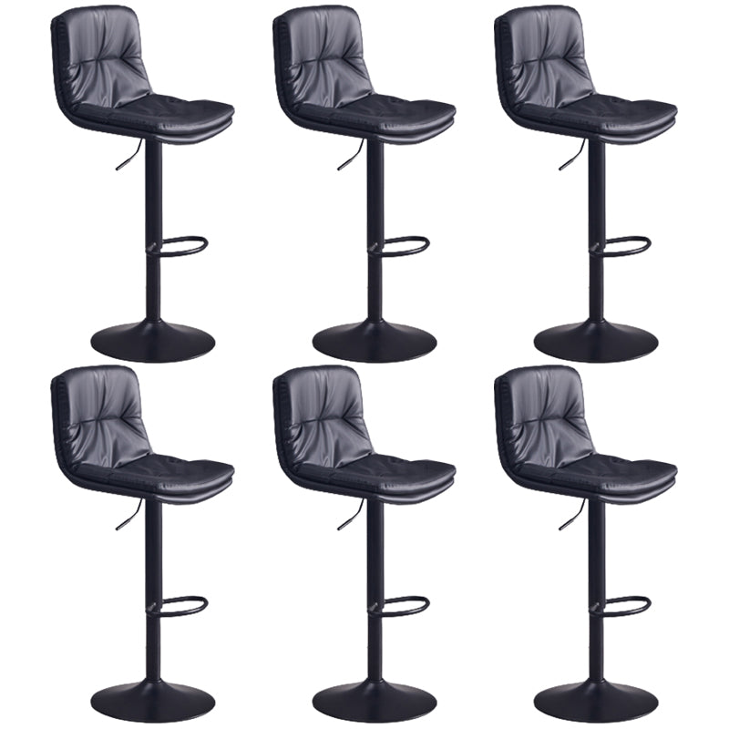 Contemporary Adjustable Height Swivel Backrest Bar Stool with Footrest
