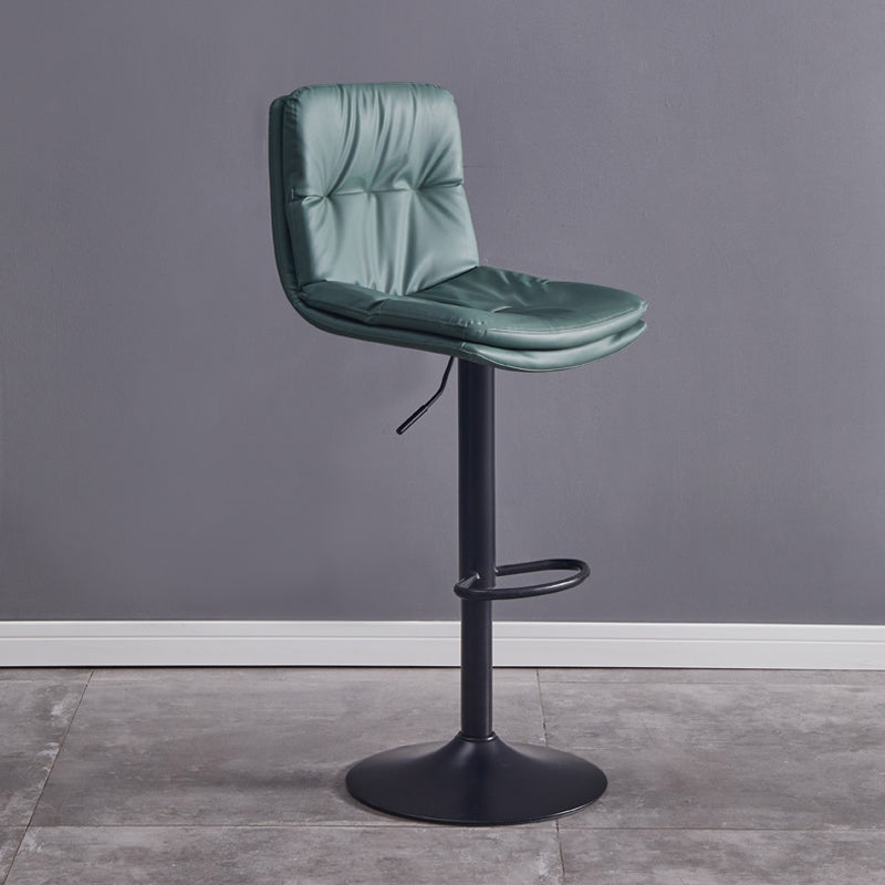 Contemporary Adjustable Height Swivel Backrest Bar Stool with Footrest