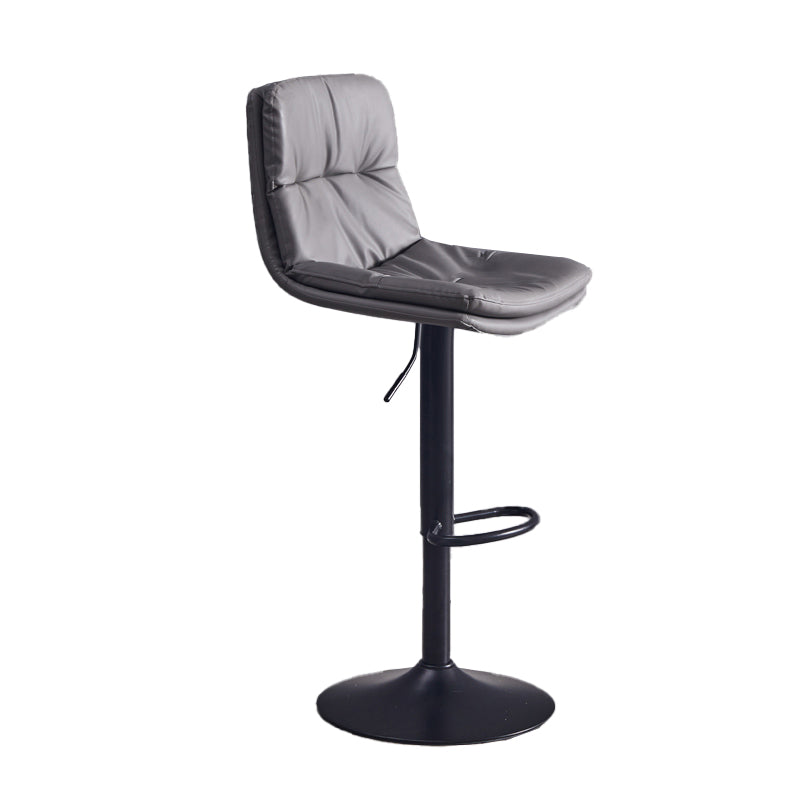 Contemporary Adjustable Height Swivel Backrest Bar Stool with Footrest